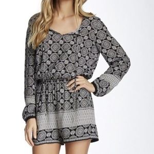Daniel Rainn Printed Long Sleeve Romper